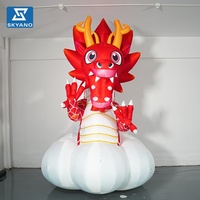 Modèle de personnage de dragon nuageux rouge gonflable géant personnalisé pour la décoration d'événements publicitaires commerciaux et de festivals en plein air