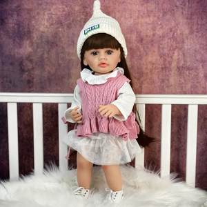 Hermosa muñeca realista de silicona recién nacida de 22 pulgadas hecha a mano <span class=keywords><strong>Reborn</strong></span> Baby Children's Playmate - Product Image 5