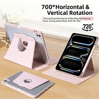 Étui rotatif pour iPad Pro 11 pouces M5 2025/ M4 2024 (A3357,A3358,A3359,A2836/A2837/A3006) Étui pour iPad 11 pouces avec support pour stylet