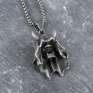 Colgante de acero inoxidable para collar de fiesta, colgante gótico, fantasma, <span class=keywords><strong>muerte</strong></span>, reaper grim, diablo, Cráneo, vampire, colmillos y cuernos, hip hop - Product Image 2