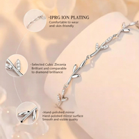 Bracelet en argent pur S925 pour filles, motif branche Lianlian, sensation haut de gamme, série Forêt, vente directe d'usine