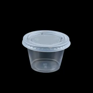 हॉट सेल डिस्पोजेबल 2 ऑउंस पेट इनर पोर्शन पीपी डेज़र्ट ब्लैक प्लास्टिक सॉस कप