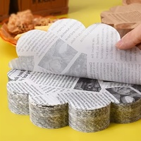 Papier d'emballage alimentaire personnalisé imprimé sur mesure, feuilles de marque pour fabricants, papier brun imperméable et résistant à la graisse