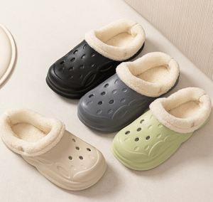 Chaussons d'hiver doublés de coton DIY pour femmes et hommes, respirants, à double usage, chaussures de couple, <span class=keywords><strong>sabots</strong></span> en EVA, chaussures à trous - Product Image 1