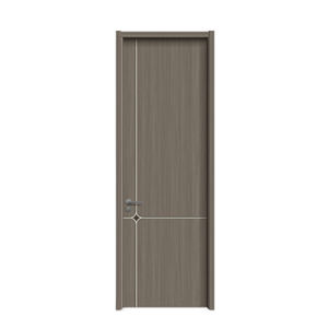 Puerta de panel plano grande al ras de nogal, precio de habitación, dormitorio, imprimación blanca, puerta Interior cepillada de madera maciza - Product Image 5