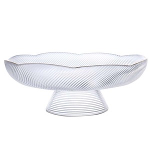 Plato de aperitivos de cristal para el hogar de estilo europeo japonés, plato de postre de fruta de pie alto para técnica de esmalte de Color de té para sala de estar - Product Image 3
