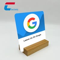 Taille personnalisée QR Code impression acrylique bois PVC NFC cartes Google Review Stands programmable