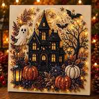 Kit de Peinture Diamant DIY Faite à la Main, Motif Carré en Acrylique Style Nordique, Perles de Noël, Pingouin, Bonhomme de Neige, pour Décoration Intérieure