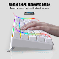 Nouvelle arrivée HXSJ V200 68 touches RGB clavier de jeu ABS lumineux Durable silencieux type-c pour ordinateur portable pour appareils hispanophones