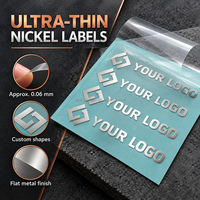Autocollants de transfert de logo en nickel électroformé ultra-minces, étiquettes métalliques autocollantes pour le branding des flacons de soins de la peau
