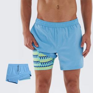 Oem Logo Men's Vintage 100% Polyester Waterproof Quick Dry Elastic Waistband Sports Running <b>Shorts</b> 2 Pack Workout <b>Travel</b> - Product Image 1