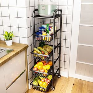 4-Tier Metal Storage Rack Cart Sturdy Rolling Utility Trolley for Home Furniture Narrow Spaces Organizing Holder for Items - Product Image 5