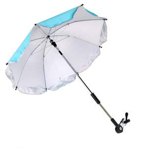 Yüksek kalite 360 derece Tilt arabası Parasols kelepçe özelleştirilmiş manuel açık su geçirmez Polyester şemsiye Modern tasarım