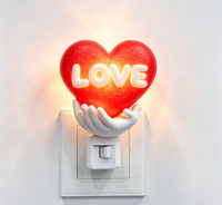 Nouvelle Arrivée 2026 : Lampe Murale Décorative LED Thème Saint-Valentin en Résine Certifiée avec Interrupteur à Bascule pour Prise de Nuit - Vente en Gros
