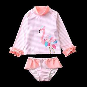 Maillot de bain deux pièces pour filles, haut sans manches et short, motif flamant rose, vêtements de plage ananas, pour enfants, 2021 - Product Image 2