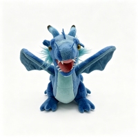 Peluche Dragon Bleu Réaliste en Gros, Jouet en Peluche Personnalisable avec Logo, Poupée Dragon Fantastique pour Souvenir de Parc d'Attractions, Fourniture en Vrac