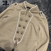 Veste Bomber LARSUR en toile de canard délavée sur mesure, style Napoléon, coupe slim, col montant, pour moto, type Hussar