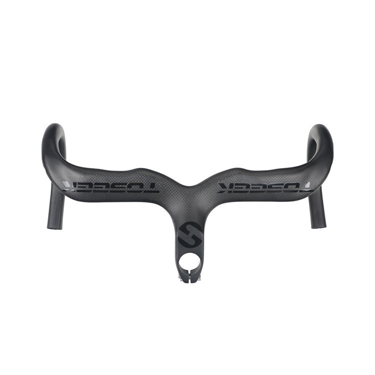 Pieza de bicicleta 90/100/110/120mm manillar de fibra de carbono recto integrado personalizado