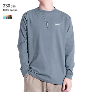 Camiseta de Manga Larga para Hombre, 100% Algodón, 230 GSM, con Logotipo Personalizado - Product Image 1