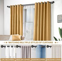 Tringle à rideau double en tube français de qualité supérieure, noir mat, pour rideaux de retour, décoration intérieure