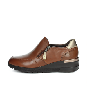 Brown Loafers Size 37 With Zip Closure Comfortable Lightweight Design For Everyday Wear - Product Image 2