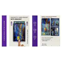 Étui de téléphone portable OEM en PC transparent avec aimant puissant N52, support portable pour cartes de crédit et d'identité, compatible iPhone