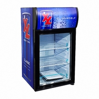 Mini-réfrigérateur à boissons Oumeite SC42L avec porte vitrée, éclairage LED, pour usage commercial