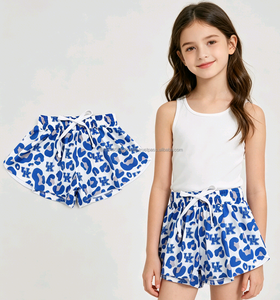RTS Little Girls Sister Quick Dry Spandex/Polyester 220g University Team Leopard Print Athletic Wear Shorts New Design Boutique - Product Image 4