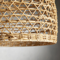 Fabriqué à la main écologique Boho rotin pendentif abat-jour lumière LED Source d'alimentation ca pour cuisine et chambre décor