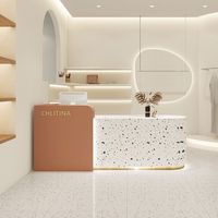 Comptoir de réception pour spa personnalisé multicolore à DEL Comptoirs de réception pour salon de beauté au design minimaliste pour salon de coiffure