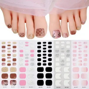 Zhengxiang Summer Style Toe Nail Wraps Gel Nail Sticker Strips Non-Toxic Long Lasting Semi Cured Gel Nail Wraps