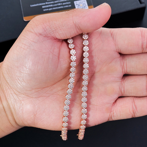 Moissanite Jewelry Silver 925 Rose Gold Plated Tennis Bracelet Hip Hop Brilliant Iced Out Cluster Mossanite Diamond Men Women - Product Image 2