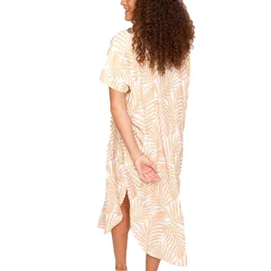 שמלות בגודל פלוס כותנה טרופית פרחונית הוואי בהתאמה אישית באיכות גבוהה