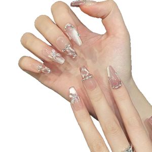 <span class=keywords><strong>Uñas</strong></span> Acrílicas Hechas a Mano Estilo Francés con <span class=keywords><strong>Mariposas</strong></span> Rosas, 10 Piezas, <span class=keywords><strong>Uñas</strong></span> Postizas al por Mayor, <span class=keywords><strong>Uñas</strong></span> <span class=keywords><strong>de</strong></span> <span class=keywords><strong>Diseño</strong></span> para Presionar - Product Image 5