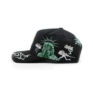 Nouvelle Arrivée Casquette de Baseball Décontractée 5 Panneaux Personnalisable avec Logo Brodé Lumineux Motif Statue de la Liberté Visière Courbée - Product Image 2
