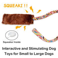 Jouet interactif pour chiot avec poignée confortable et élastique, jouet à tirer durable pour chien, jouet balai pour chiens