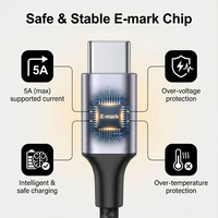 Cable USB C a C de Fábrica Personalizado, 240W 5A 48V, Carga Rápida, Cable USB C de 1m 2m 3m, Cable de Datos Trenzado USB-C a USBC, Cable Tipo C