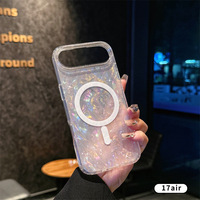 Coque de luxe à motif scintillant magnétique pour iPhone 17, compatible iPhone 17 16 15 14 Pro Max, pour femmes et jeunes filles
