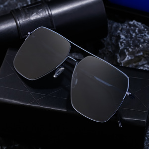 Lunettes de soleil polarisées carrées Dl-B18089 pour hommes, monture en métal, protection UV400, classe 2, pare-soleil, couleur noire - Product Image 5