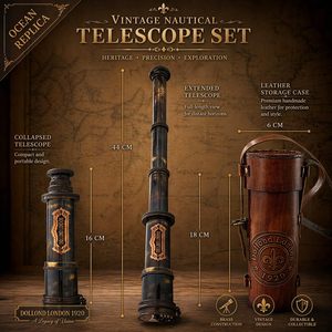 Télescope Nautique Vintage ALFA NAUTICAL Dollond London en Laiton, Longueur focale 500 mm, Grossissement 3,9x, Décoration Nautique pour la Navigation Maritime - Product Image 3