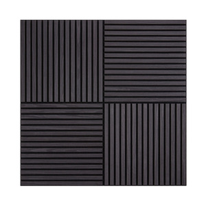 Parete interna pannello acustico <span class=keywords><strong>legno</strong></span> MDF <span class=keywords><strong>doghe</strong></span> con impiallacciatura per animali domestici rovere nero 60x60 <span class=keywords><strong>cm</strong></span> - Product Image 4