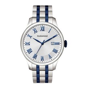 Montre en acier inoxydable personnalisée avec logo ODM OEM pour hommes, 41 mm, saphir, lumineuse, calendrier Miyota, quartz, montres 2026 - Product Image 1