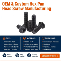 OEM Custom M3 M5 M6 M8 M10 M12 M14 M16 Carbon Steel Black Oxide Hex Socket Pan Button Cap Head Screws