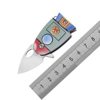 Mini couteau pliant portable d'extérieur en acier inoxydable, petit couteau EDC en forme de poisson, couteau à clé, éplucheur de fruits pour le camping