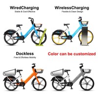 Vélo électrique partagé de ville TXED, directement de l'usine, avec cadre en alliage de 26 pouces, vitesse unique, batterie 36V/13Ah et moteur arrière 250W