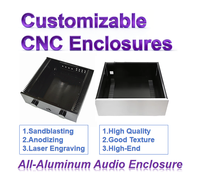 CNC Manufacturing Speaker Audio Housing Metal Chassis Extrusion Aluminum Die Cast Enclosure with Heat Sink Machining Services