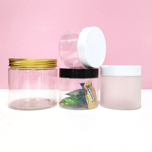 Wholesale Food Grade 1oz 2 oz 3oz 4 oz 8 oz 16oz 80g 120g 250g 500ml clear Empty PET Cosmetic <b>Plastic</b> <b>Jar</b> With Silver Screw Cap - Product Image 2