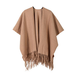 Châle carré à pompons <span class=keywords><strong>de</strong></span> couleur unie <span class=keywords><strong>de</strong></span> style coréen, écharpe chaude en modal pour femme, couverture <span class=keywords><strong>de</strong></span> climatisation à double usage, épaissie - Product Image 1