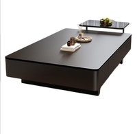 Nouveau modèle 2026 : Ensemble table basse et meuble TV de style minimaliste pour petits salons et chambres, table à thé sur pied avec tiroirs