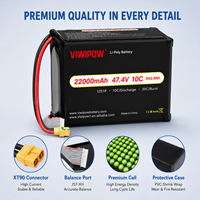 Pin LiPo 22000mAh 47.4V 10C 12S mới về dành cho máy bay không người lái nông nghiệp với đầu nối QS8 tùy chỉnh, có sẵn trong kho